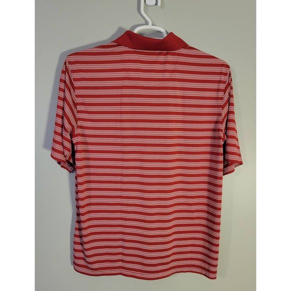 Pebbles Beach Mens Red Striped Golf Polo Shirt L - Picture 2 of 2